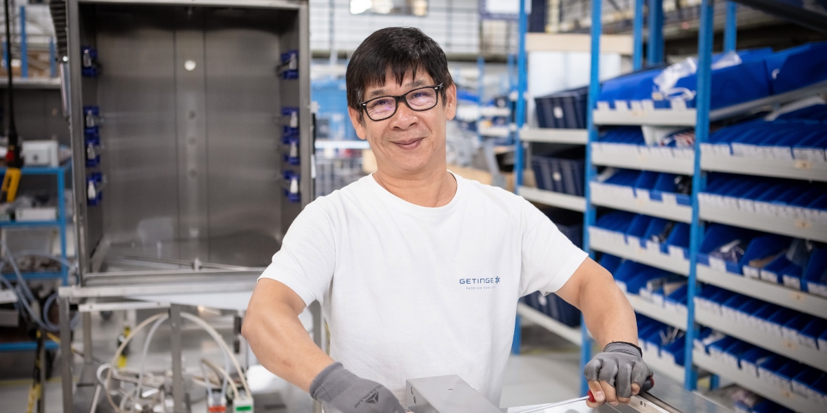 Employee smiling