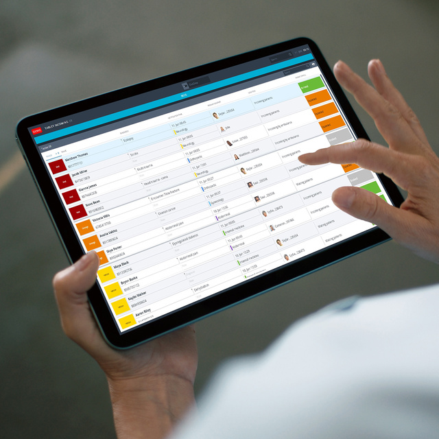 INSIGHT screen on a tablet displaying the emergency overview interface 