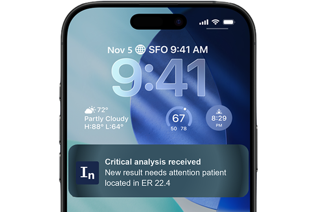 INSIIGHT on a mobile phone showing a new notification has arrvived