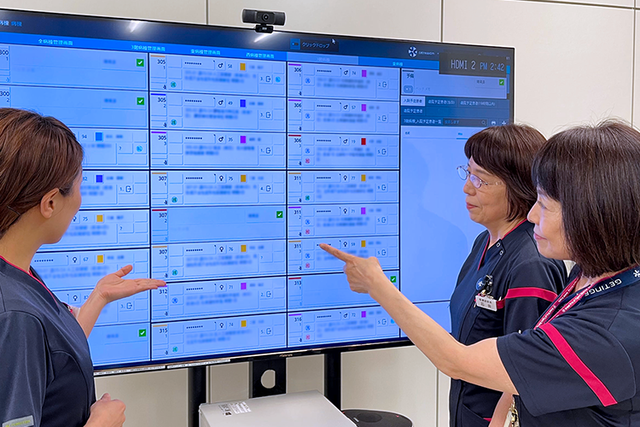 Medical staff working with INSIGHT to optimize the bed management 