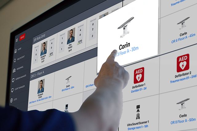 INSIGHT tracking screen for staff and equipment