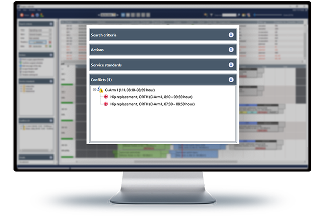 Torin displays conflicts for staff and equipment to ensure a conflict free OR schedule