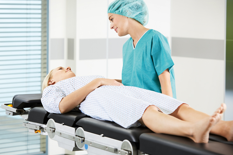 Nurse with patient