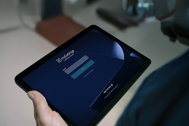 iPad showing myGetinge login screen